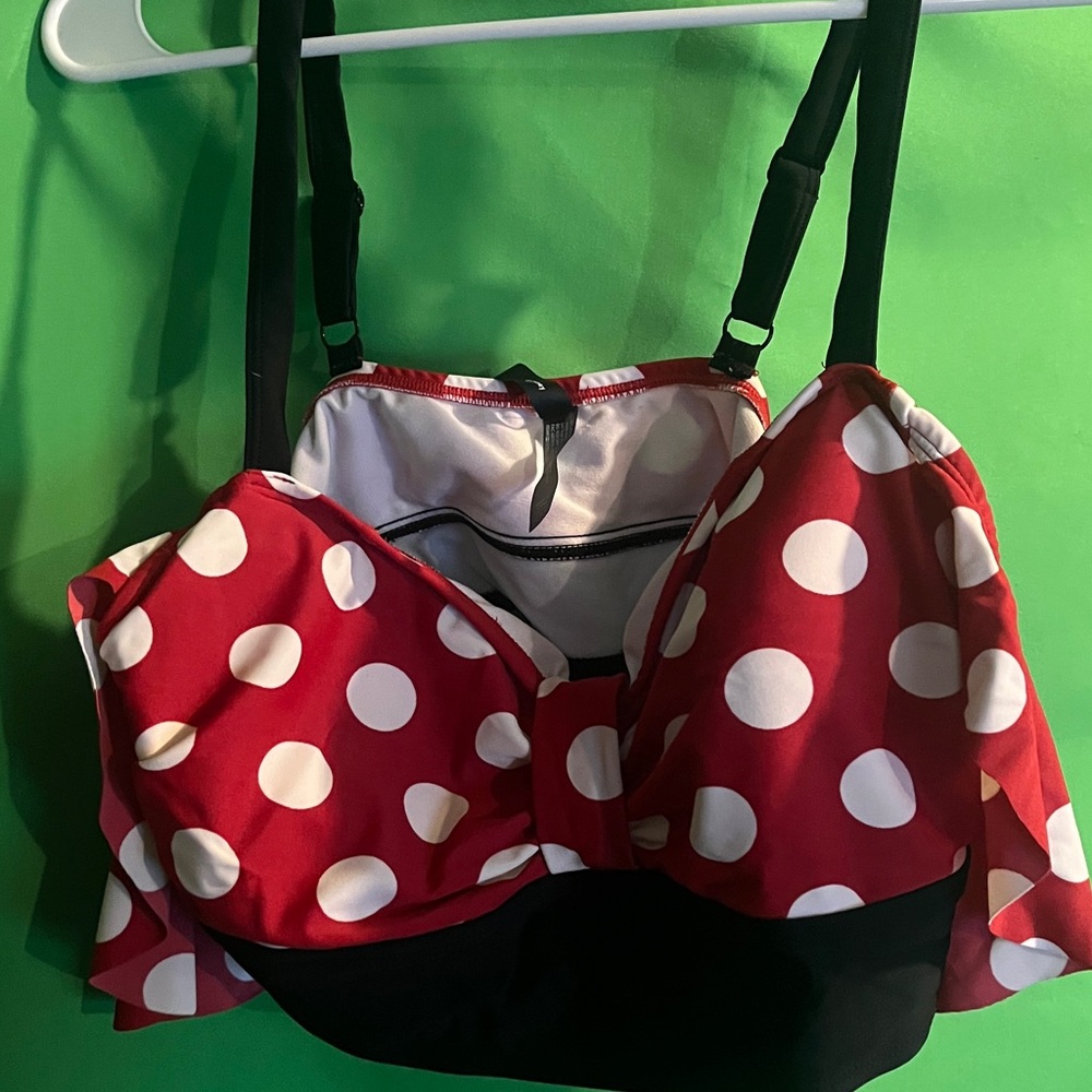 Red Polka Dot Bikini Top and bottom